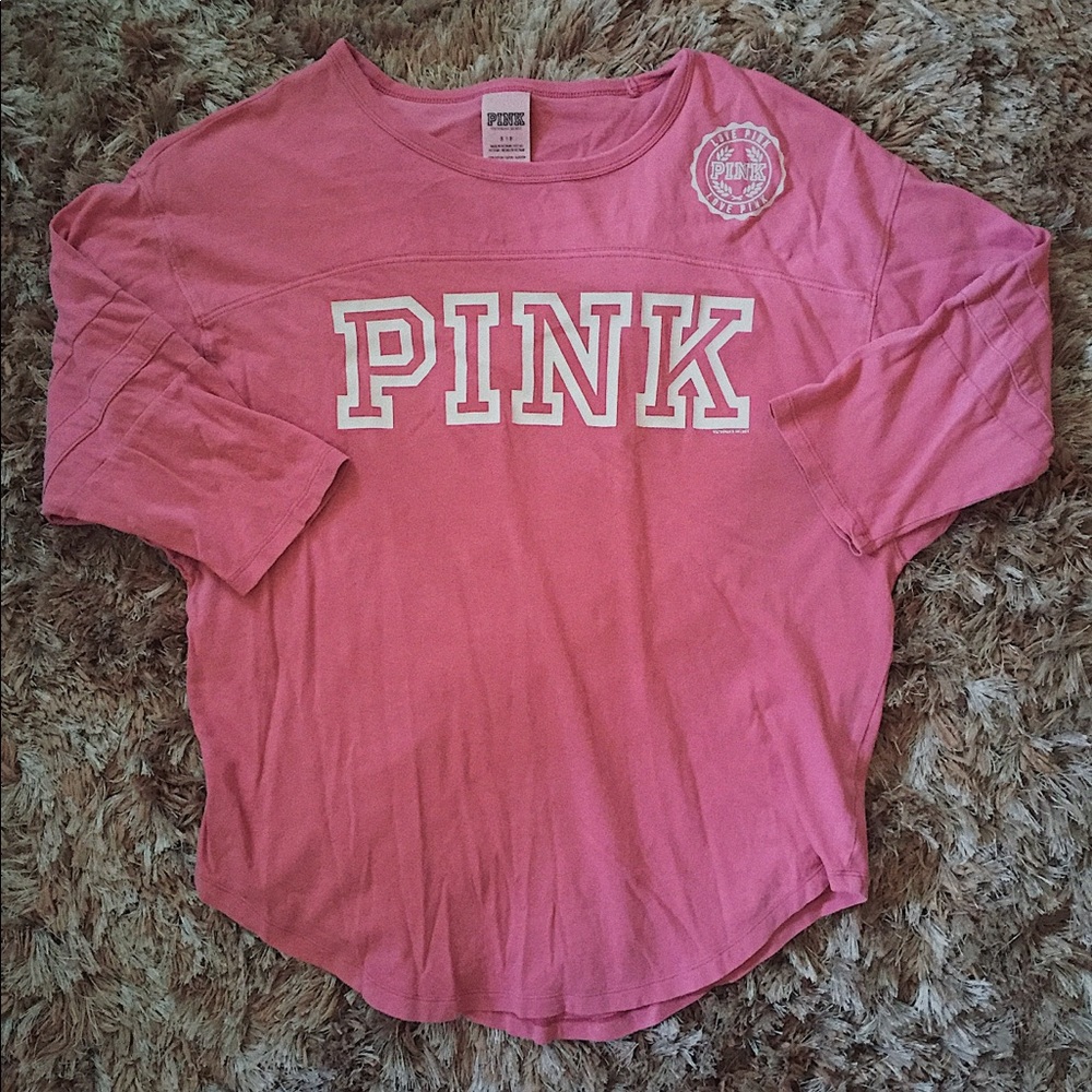 PINK! graphic pink half sleeve tee💕